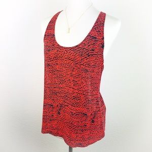 Joie 'Drew D Racerback' Silk Black/Red Tank Top